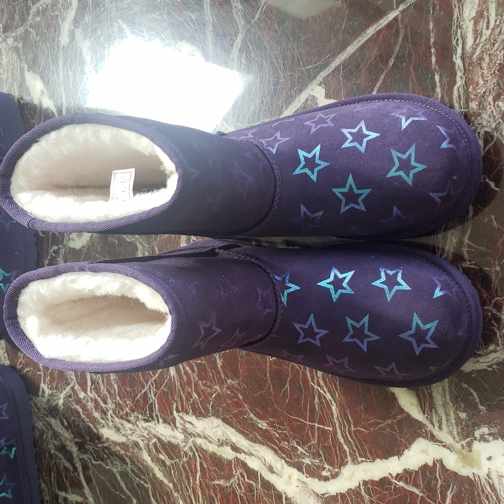 UGG Girls' Classic II Iridescent Stars Boots